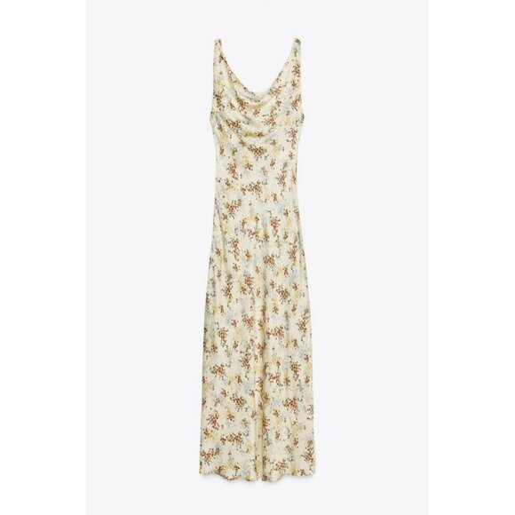 ZARA ZW COLLECTION PRINTED SATIN DRESS - Picture 1 of 8